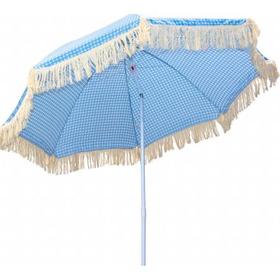 9. PARASOL PLAŻOWO OGRODOWY Z FRĘDZLAMI 174CM NIEBIESKI