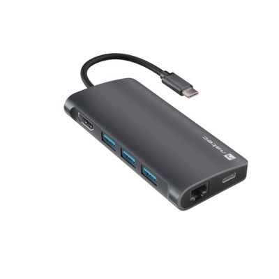 3. MULTIPORT ADAPTER NATEC FOWLER 2 V2 USB-C 8W1 HUB ->USB 3.0 3X, HDMI 4K, USB-C, RJ45, SD, MICRO SD