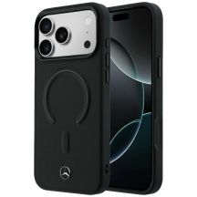 Etui Mercedes Leather 3D MagSafe do iPhone 18 Pro Max / 17 Pro Max - czarne