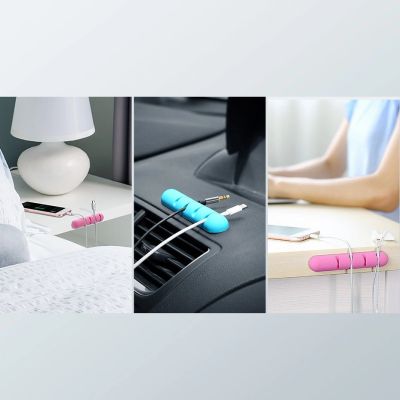 3. Organizer Ugreen 30762 samoprzylepny na 4 kable - czarny (2 szt.)