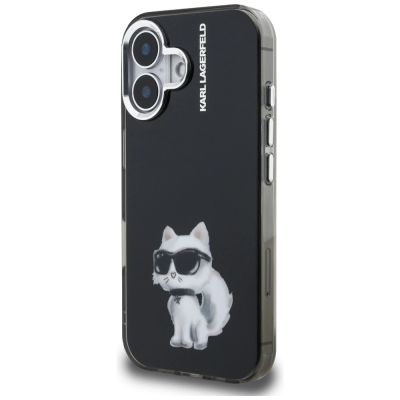 2. Etui Karl Lagerfeld IML Aquarelle Choupette & Logo na iPhone 16 - czarne