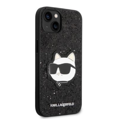 4. Etui Karl Lagerfeld Glitter Choupette Patch na iPhone 14 Plus - czarne