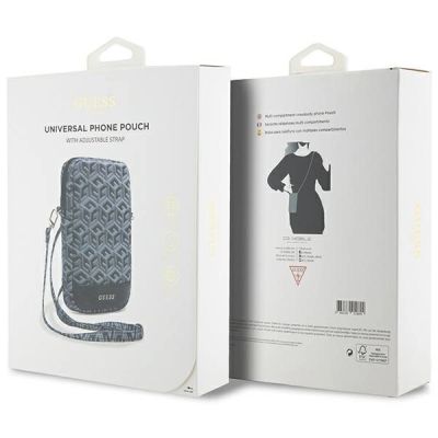 5. Torebka Guess Zip GCube Bottom Stripe na telefon - czarna