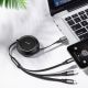 15. Baseus Golden Loop rozwijany kabel 3w1 USB - micro USB / Lightning / USB-C 3.5A 35cm - 120cm czarny (CAMLT-JH01)