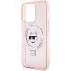6. Etui Karl Lagerfeld Ring Stand Choupette Head MagSafe do iPhone 15 Pro - różowe