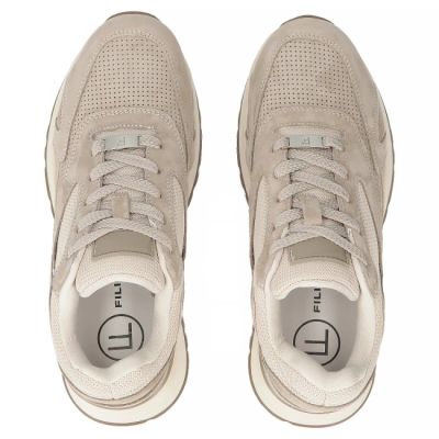 4. Półbuty skórzane sneakersy zamszowe beżowe Filippo DP7728/26