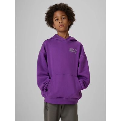 Bluza dresowa loose z kapturem chłopięca 4F 4FJRAW26TSWSM3194-51S