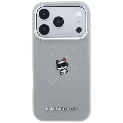 3. Etui Karl Lagerfeld Point & Choupette Sketch MagSafe na iPhone 18 Pro Max / 17 Pro Max - szare