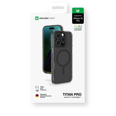 5. Etui silikonowe AMAZINGTHING Titan Pro Mag Case z pierścieniem magnetycznym do iPhone 16 Pro - czarne