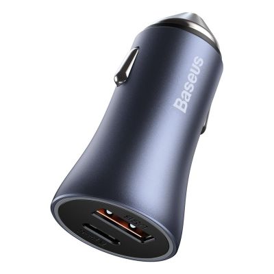 8. Baseus Golden Contactor Pro szybka ładowarka samochodowa USB Typ C / USB 40 W Power Delivery 3.0 Quick Charge 4+ SCP FCP AFC + kabel USB Typ C - Lightning szary (TZCCJD-B0G)