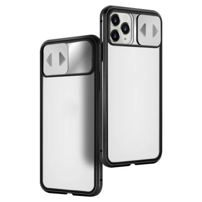 2. Wozinsky Magnetic Cam Slider Case magnetyczne etui 360 na cały telefon szkło na ekran osłona na aparat Huawei P40 czarny