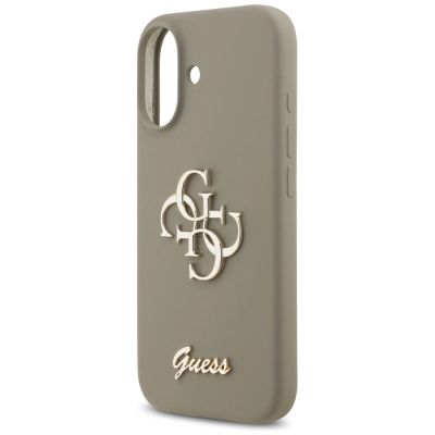 6. Etui Guess Silicone Big 4G Script na iPhone 17 - brązowe