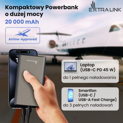 17. EXTRALINK EPB-126 20000MAH FAST CHARGING POWER BANK