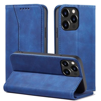 2. Magnet Fancy Case etui do iPhone 13 Pro pokrowiec portfel na karty kartę podstawka niebieski