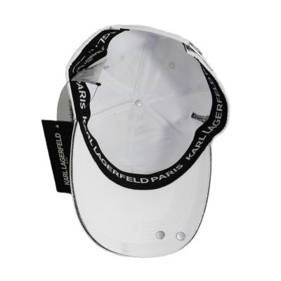 5. Czapka z daszkiem Karl Lagerfeld Paris Strapback Biała - L5WH7947-wht