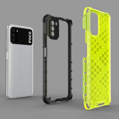 5. Honeycomb etui pancerny pokrowiec z żelową ramką Xiaomi Poco M3 przezroczysty