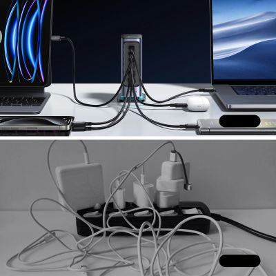12. Ładowarka Joyroom JR-TCM02 wieloportowa GaN 65W EU 4x USB-C 2x USB-A - ciemnoszara
