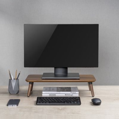 3. Drewniana podstawka pod monitor / laptop Maclean, (500x240x120mm), kolor czarny orzech, max. 20kg, MC-930