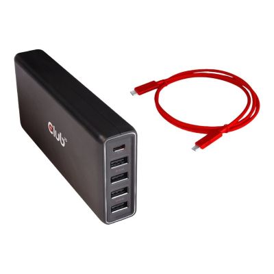 5. Stacja dokująca CLUB3D CSV-1564W100 USB 3.2 Gen 1 (3.1 Gen 1) Type-C Czarny