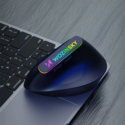 9. Mysz bezprzewodowa Wozinsky WMG-1164 gamingowa pionowa ergonomiczna 3600 DPI z podświetleniem RGB - czarna