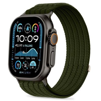 Pasek Tech-Protect Nylon Sport na Apple Watch 44 / 45 /46 / 49 mm - ciemnozielony
