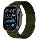 Pasek Tech-Protect Nylon Sport na Apple Watch 44 / 45 /46 / 49 mm - ciemnozielony