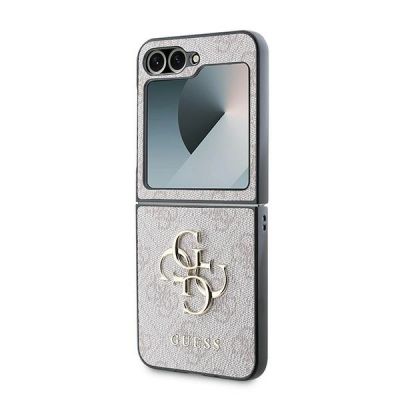 6. Etui Guess Leather 4G Metal Logo na Samsung Galaxy Z Flip 6 - różowe