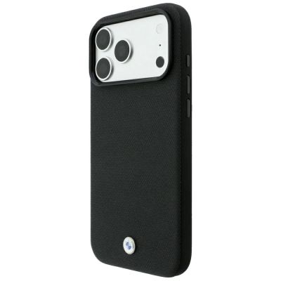 2. Etui BMW Kevlar Metal Logo MagSafe na iPhone 18 Pro / 17 Pro - czarne