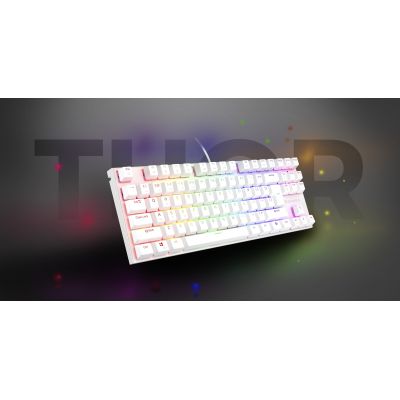 9. KLAWIATURA DLA GRACZY GENESIS THOR 303 TKL US BIAŁA RGB MECHANICZNA SILENT SWITCH HOT SWAP