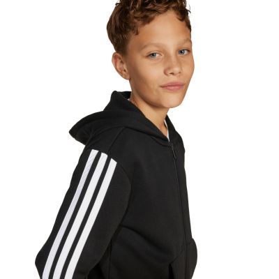 15. Bluza dla dzieci adidas Essentials Full-Zip czarno-biała JD6494