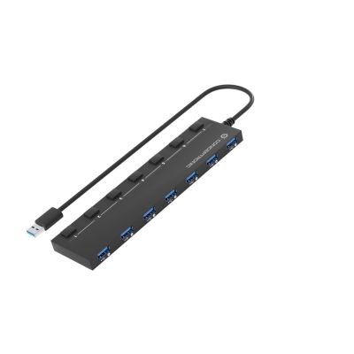 6. Conceptronic HUBBIES19BP huby i koncentratory USB 3.2 Gen 1 (3.1 Gen 1) Type-A 5000 Mbit/s Czarny