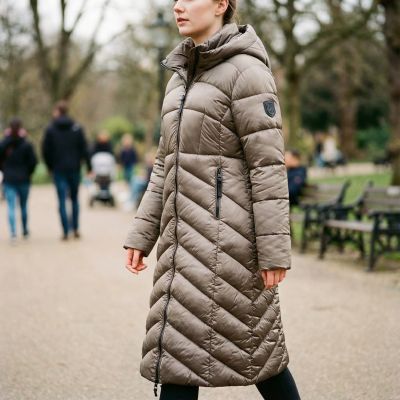 5. Kurtka damska Geographical Norway BLANCHE LONG TAUPE DB LADY 0116 TAUPE (WZ5490F/GN-TAUPE)