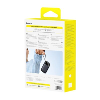 4. Powerbank Baseus EnerFill FC31 20000mAh 45W z wyświetlaczem z kablami USB-C i Lightning - czarny