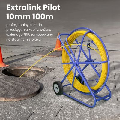 5. Extralink Pilot do przeciągania kabli Pilot 10mm 100m włókno szklane FRP, śr. 10mm, dł. 100m, żółty