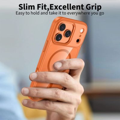 4. Etui Tech-Protect MagMat MagSafe na iPhone 17 Pro - przezroczysto-pomarańczowe
