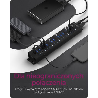 3. ICY BOX Hub 17-Portowy z USB 3.2 Gen