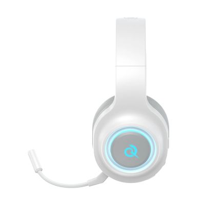 4. Słuchawki gamingowe QCY Heroad V200 Tri-Mode z dźwiękiem 7.1 baterią 240 h i odczepianym mikrofonem - białe