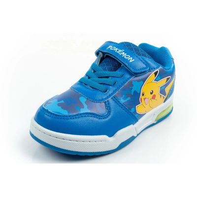 3. Leomil buty sportowe dziecięce sneakersy Pokemon lekkie na rzep LED niebieskie