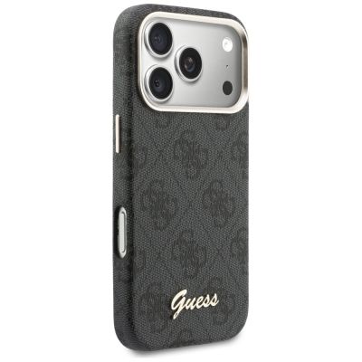 4. Etui Guess 4G Script MagSafe na iPhone 17 Pro - czarne