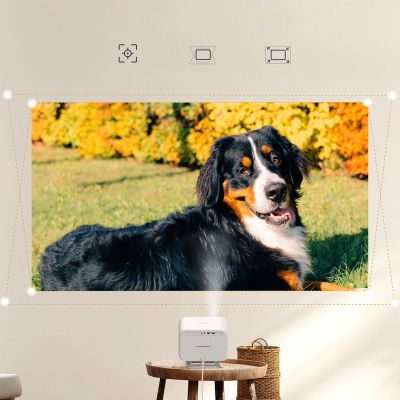 16. Projektor multimedialny Yaber L2 Plus LCD FullHD 1080p z głośnikami JBL - beżowy