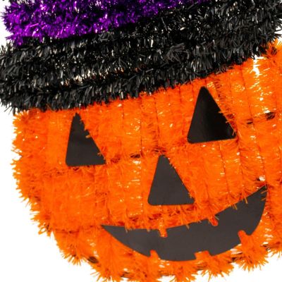 8. FIGURKA DEKORACYJNA DYNIA 35CM HALLOWEEN FIOLETOWY PASEK