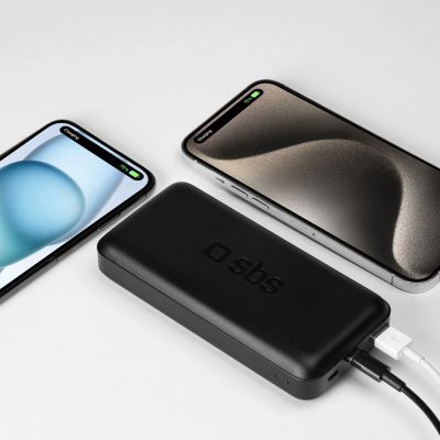 8. Powerbank SBS TTBB20000PD20K 20000 mAh 20W PD USB-C, USB-A, Micro-USB - czarny
