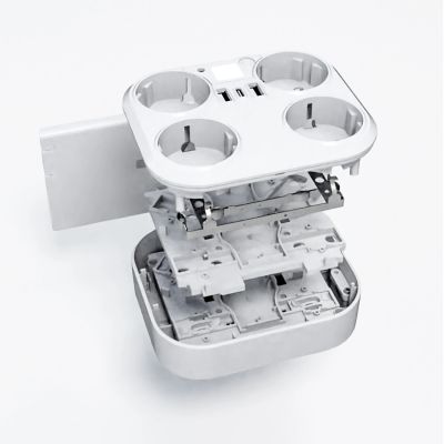 2. Rozgałęźnik sieciowy Wozinsky WRS-2B 4x AC 2x USB-A 2x USB-C 4000 W z lampką - biały