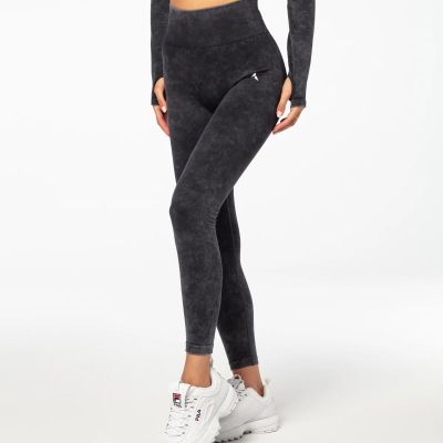 4. Legginsy damskie sportowe Carpatree  Yasmine wysoki stan marmur  - CP-YSL-BL