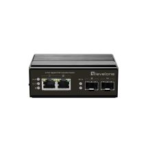 Switch LevelOne IGP-0431 - niezarządzalny - 2 x 10/100/1000 (PoE) + 2 x Gigabit SFP - Możliwość montażu na szynie DIN - PoE - zasilanie DC