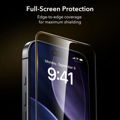 9. Szkło hartowane ESR UltraFit Armorite Pro na iPhone 16 Pro / 17 - przezroczyste