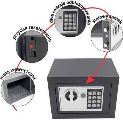 10. SEJF Z ZAMKIEM CYFROWYM 23X17X17CM 1067582 SASKA GARDEN