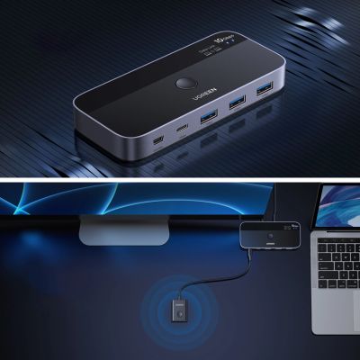 7. Przełącznik Ugreen switch USB-C USB-A 10Gb/s - szary