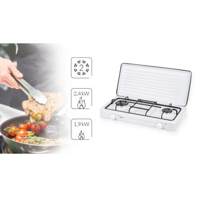 2. Kuchenka Gazowa Smile Smile KN-02/1K (dwupolowa 4300W biała)