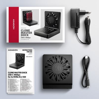 11. Axagon ADSA-M2C44 stacja dokująca do dysków twardych USB 4 Type-C Czarny